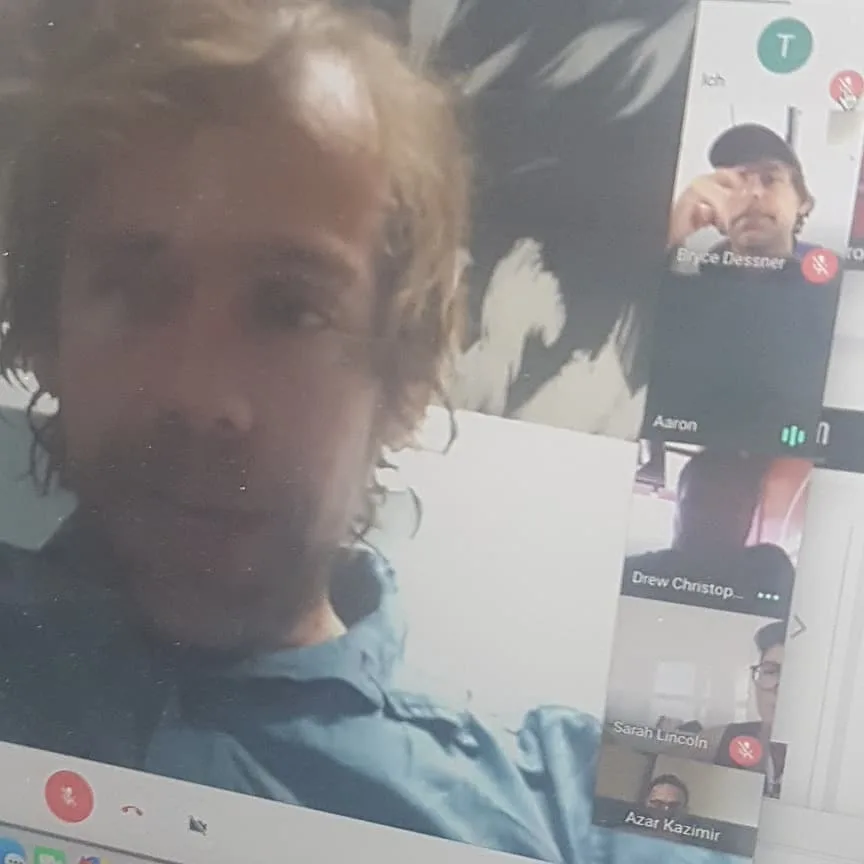 Photo of a video call with people involved in the project